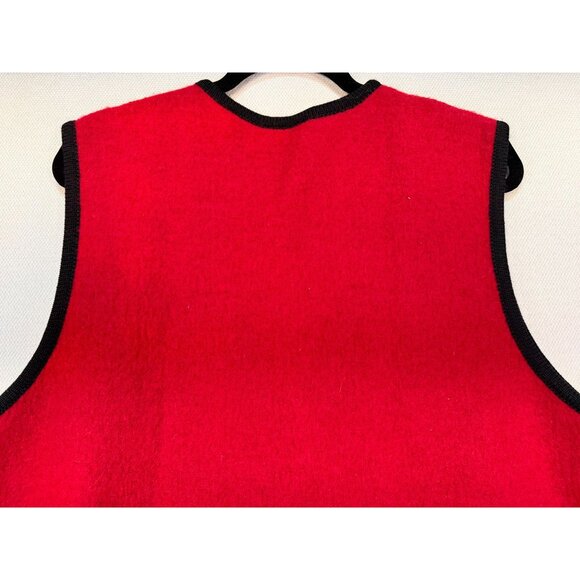 Carroll Reed Womens Wool Vest XL Red & Black Embroidered Design - Picture 10 of 10